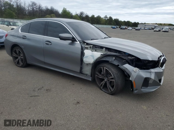 2024 BMW 3 Series 330i xDrive with VIN 3MW89FF09R8E18611, listed as a Copart auction lot 56740085 with 12,140 mi miles and Salvage title. Bid and sale history available at DreamBid. Image 4.