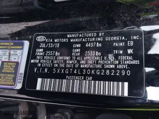 2019 Kia Optima LX with VIN 5XXGT4L30KG282290, listed as a IAAI auction lot 41718903 with 43,681 mi miles. Bid and sale history available at carsss.com. Image 9.