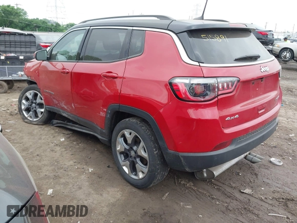 2021 Jeep Compass Limited with VIN 3C4NJDCB4MT515891, listed as a IAAI auction lot 42430460 with 46,119 mi miles and . Bid and sale history available at DreamBid. Image 3.