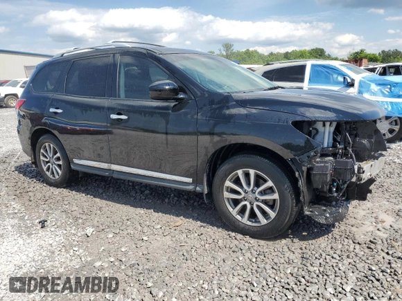 2013 Nissan Pathfinder S with VIN 5N1AR2MN7DC615348, listed as a Copart auction lot 58083035 with 41,949 mi miles and Salvage title. Bid and sale history available at DreamBid. Image 4.