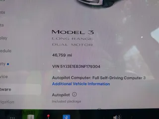 2022 Tesla Model 3 Long Range with VIN 5YJ3E1EB3NF179304, listed as a IAAI auction lot 42003380 with 46,759 mi miles. Bid and sale history available at carsss.com. Image 7.