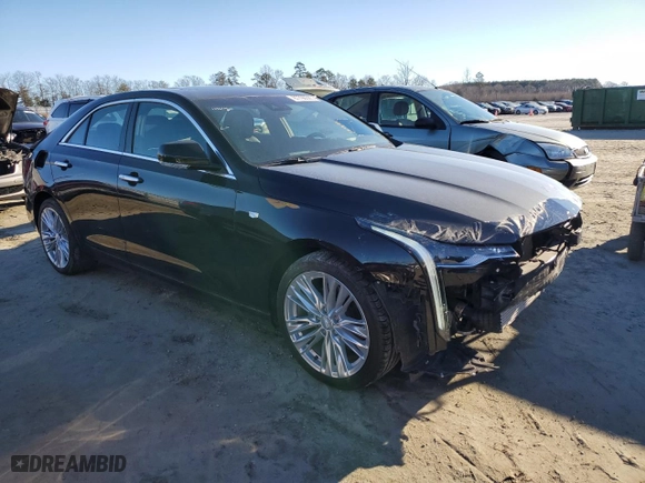 2024 Cadillac CT4 Premium Luxury with VIN 1G6DB5RK9R0100675, listed as a Copart auction lot 87796505 with 11,621 mi miles and Salvage Title. Bid and sale history available at carsss.com. Image 4.