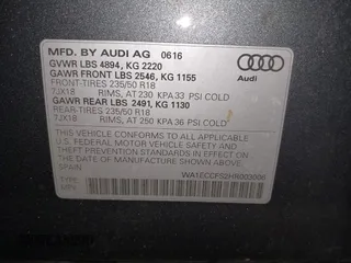 2017 Audi Q3 Premium with VIN WA1ECCFS2HR003006, listed as a IAAI auction lot 41947406 with 45,602 mi miles. Bid and sale history available at carsss.com. Image 9.