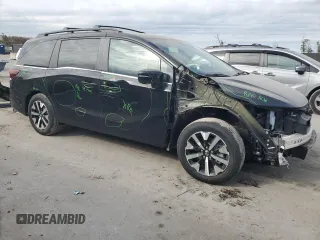 2025 Honda Odyssey EX-L with VIN 5FNRL6H64SB022808, listed as a Copart auction lot 88758565 with 6 mi miles and Salvage Title. Bid and sale history available at carsss.com. Image 4.