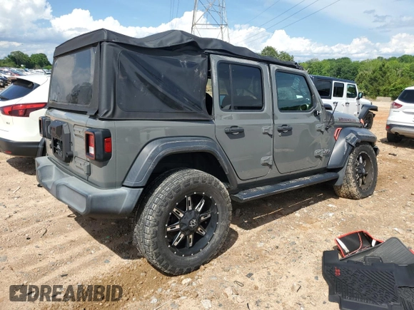 2019 Jeep Wrangler Unlimited Sport S with VIN 1C4HJXDG7KW603821, listed as a Copart auction lot 55846875 with 37,711 mi miles and Salvage title. Bid and sale history available at DreamBid. Image 3.