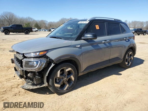 2022 Hyundai Venue Limited with VIN KMHRC8A34NU207329, listed as a Copart auction lot 46824715 with 25,463 mi miles and Salvage title. Bid and sale history available at DreamBid. Image 1.