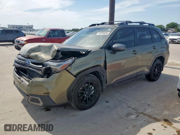 2025 Subaru Forester Limited z VIN JF2SLDRC9SH426179, wystawiony jako Copart lot #56785935 z przebiegiem 7 331 mil mil oraz Szkoda całkowita • Salvage title. Historia ofert i sprzedaży dostępna na DreamBid. Obrazek 1.