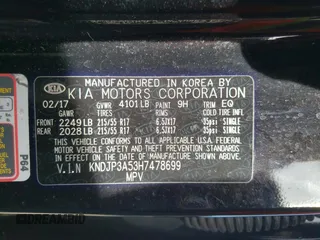 2017 Kia Soul + with VIN KNDJP3A53H7478699, listed as a Copart auction lot 85203184 with 0 mi miles and Non Repairable. Bid and sale history available at carsss.com. Image 12.