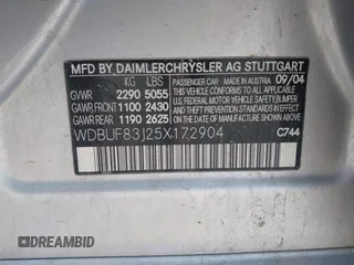 2005 Mercedes-Benz E 500 z VIN WDBUF83J25X172904, wystawiony jako IAAI lot #42435068 z przebiegiem 227 924 mil mil oraz . Historia ofert i sprzedaży dostępna na DreamBid. Obrazek 9.
