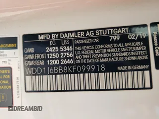 2019 Mercedes-Benz E-Class AMG E 53 with VIN WDD1J6BB8KF099918, listed as a Copart auction lot 70641654 with 47,572 mi miles and Salvage Title. Bid and sale history available at carsss.com. Image 13.