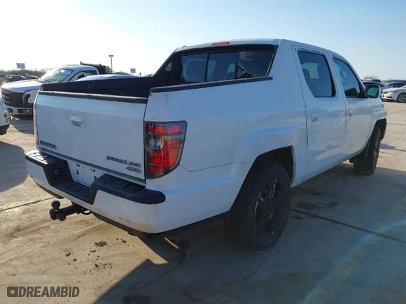 2013 Honda Ridgeline RTL with VIN 5FPYK1F58DB015799, listed as a IAAI auction lot 41498052 with 104,372 mi miles. Bid and sale history available at carsss.com. Image 4.