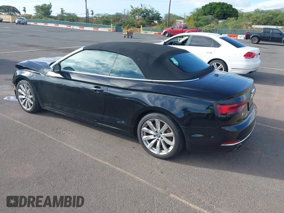 2018 Audi A5 Cabriolet Premium Plus z VIN WAUYNGF54JN008779, wystawiony jako IAAI lot #40763875 z przebiegiem 53 346 mil mil oraz . Historia ofert i sprzedaży dostępna na DreamBid. Obrazek 3.