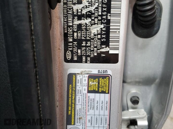 2015 Kia Sorento LX with VIN 5XYKTCA6XFG604470, listed as a Copart auction lot 64114015 with 130,704 mi miles and Clean title. Bid and sale history available at DreamBid. Image 13.