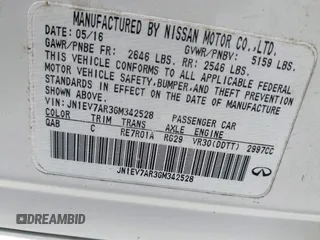 2016 Infiniti Q50 Premium с VIN JN1EV7AR3GM342528, выставлен на аукционе IAAI как лот 42557026 с пробегом 32 663 миль миль и . История ставок и продаж доступна на DreamBid. Изображение 9.