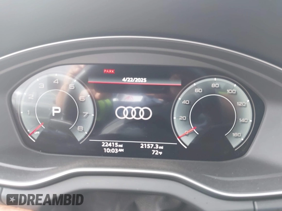 2023 Audi Q5 S line Premium Plus with VIN WA1EAAFY3P2145953, listed as a IAAI auction lot 42077197 with 22,415 mi miles and . Bid and sale history available at DreamBid. Image 7.