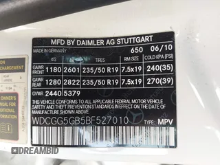 2011 Mercedes-Benz GLK 350 with VIN WDCGG5GB5BF527010, listed as a IAAI auction lot 41918859 with 127,012 mi miles and . Bid and sale history available at DreamBid. Image 9.