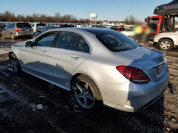 2015 Mercedes-Benz C-Class C 300 Luxury with VIN 55SWF4KB5FU028514, listed as a Copart auction lot 44226215 with 0 mi miles and Salvage Title. Bid and sale history available at carsss.com. Image 2.