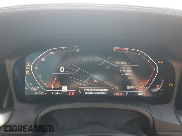 2021 BMW 4 Series 430i with VIN WBA53AP01MCF91307, listed as a Copart auction lot 54071005 with 44,952 mi miles and Salvage title. Bid and sale history available at DreamBid. Image 9.
