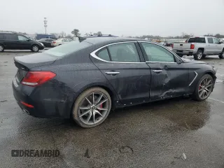 2021 Genesis G70 3.3T with VIN KMTG74LE8MU071729, listed as a Copart auction lot 43466165 with 18,760 mi miles and Salvage Title. Bid and sale history available at carsss.com. Image 3.