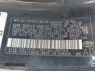 2010 Toyota Corolla with VIN 2T1BU4EE5AC326389, listed as a IAAI auction lot 41785198 with 236,919 mi miles. Bid and sale history available at carsss.com. Image 9.
