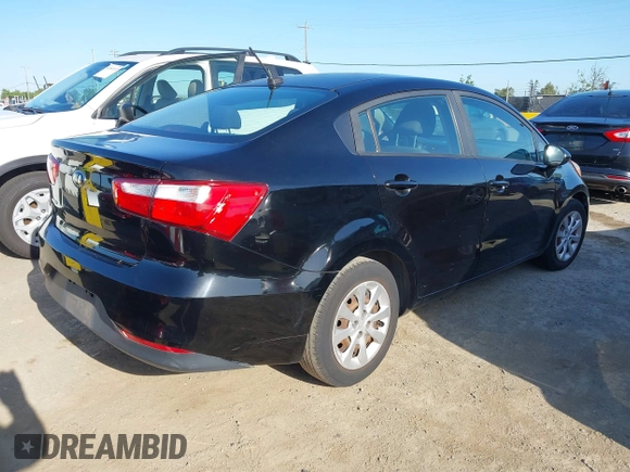 2017 Kia Rio LX with VIN KNADM4A31H6025775, listed as a IAAI auction lot 42034972 with 124,667 mi miles. Bid and sale history available at carsss.com. Image 4.