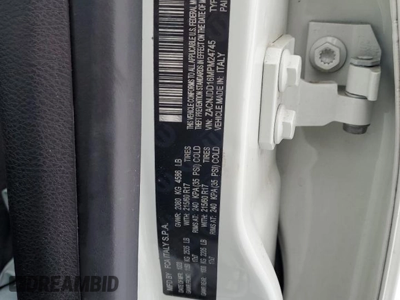 2021 Jeep Renegade Limited z VIN ZACNJDD16MPM24745, wystawiony jako Copart lot #43131195 z przebiegiem 61 263 mil mil oraz Szkoda całkowita • Salvage title. Historia ofert i sprzedaży dostępna na DreamBid. Obrazek 13.