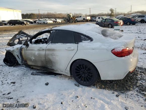 2017 BMW 4 Series 430i with VIN WBA4F7C50HG438324, listed as a Copart auction lot 42317005 with 0 mi miles and Salvage Title. Bid and sale history available at carsss.com. Image 2.