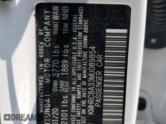 2021 Hyundai Venue SEL with VIN KMHRC8A33MU089854, listed as a Copart auction lot 59012225 with 29,281 mi miles and Salvage title. Bid and sale history available at DreamBid. Image 13.