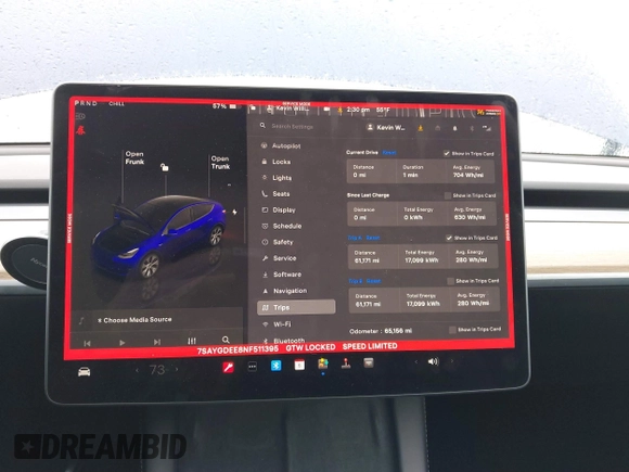 2022 Tesla Model Y Long Range with VIN 7SAYGDEE8NF511395, listed as a IAAI auction lot 41595310 with 65,156 mi miles and . Bid and sale history available at DreamBid. Image 7.