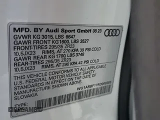 2024 Audi RS Q8 z VIN WU1ARBF17RD000253, wystawiony jako Copart lot #53787575 z przebiegiem 10 792 mil mil oraz Szkoda całkowita • Salvage title. Historia ofert i sprzedaży dostępna na DreamBid. Obrazek 14.