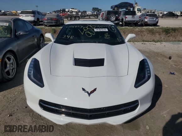 2017 Chevrolet Corvette Z51 1LT with VIN 1G1YH2D78H5101390, listed as a Copart auction lot 74181514 with 0 mi miles and Salvage Title. Bid and sale history available at carsss.com. Image 5.