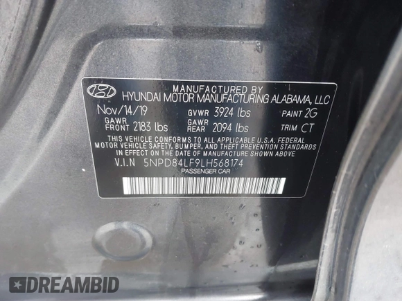 2020 Hyundai Elantra SEL with VIN 5NPD84LF9LH568174, listed as a IAAI auction lot 41498516 with 81,501 mi miles and . Bid and sale history available at DreamBid. Image 9.
