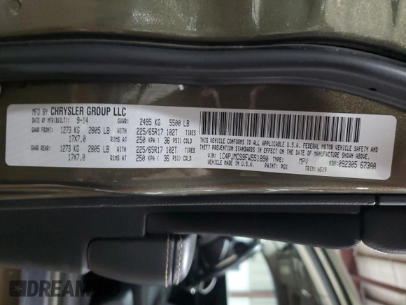 2015 Jeep Cherokee Latitude z VIN 1C4PJMCS9FW551890, wystawiony jako Copart lot #60148795 z przebiegiem 129 928 mil mil oraz Szkoda całkowita • Salvage title. Historia ofert i sprzedaży dostępna na DreamBid. Obrazek 13.