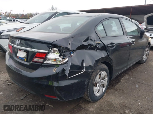 2015 Honda Civic Sedan LX with VIN 19XFB2F54FE057949, listed as a IAAI auction lot 41990069 with 174,000 mi miles. Bid and sale history available at carsss.com. Image 4.
