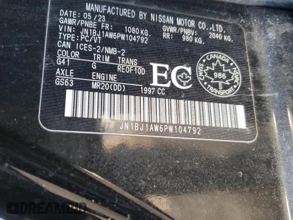 2023 Nissan Qashqai S z VIN JN1BJ1AW6PW104792, wystawiony jako Copart lot #41968275 z przebiegiem 35 481 mil mil oraz Szkody całkowita. Historia ofert i sprzedaży dostępna na DreamBid. Obrazek 13.