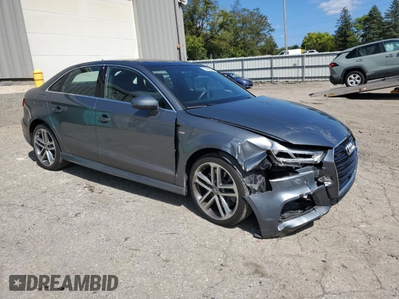 2019 Audi A3 Sedan S line Premium Plus with VIN WAUJEGFF8KA111819, listed as a Copart auction lot 72452224 with 56,198 mi miles and Salvage Title. Bid and sale history available at carsss.com. Image 4.