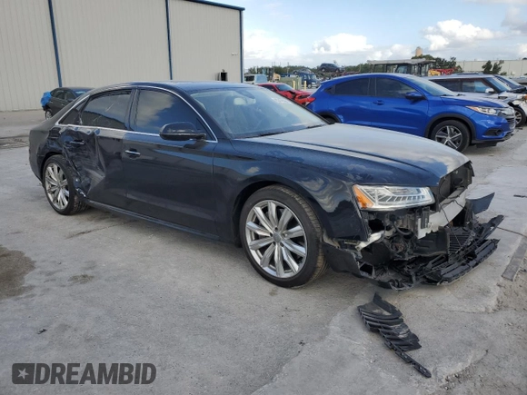 2017 Audi A8 L with VIN WAU44AFD1HN012059, listed as a Copart auction lot 80479364 with 126,890 mi miles and Salvage Title. Bid and sale history available at carsss.com. Image 4.