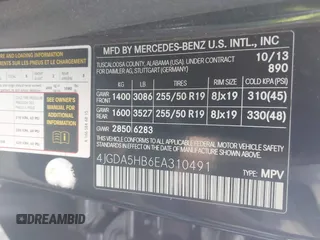 2014 Mercedes-Benz M 350 with VIN 4JGDA5HB6EA310491, listed as a IAAI auction lot 42192691 with 140,740 mi miles and . Bid and sale history available at DreamBid. Image 9.