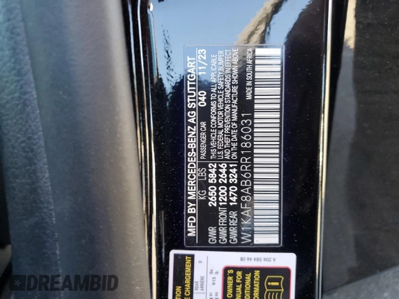 2024 Mercedes-Benz C 63 S AMG E Performance with VIN W1KAF8AB6RR186031, listed as a Copart auction lot 84220074 with 7,202 mi miles and Salvage title. Bid and sale history available at DreamBid. Image 15.