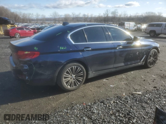 2017 BMW 5 Series 530i xDrive with VIN WBAJA7C31HG905931, listed as a Copart auction lot 50014175 with 107,630 mi miles and Salvage Title. Bid and sale history available at carsss.com. Image 3.
