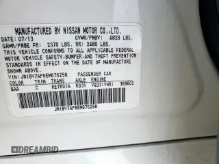 2014 Infiniti Q50 Premium with VIN JN1BV7AP6EM676258, listed as a Copart auction lot 63979615 with 191,948 mi miles and Salvage title. Bid and sale history available at DreamBid. Image 12.