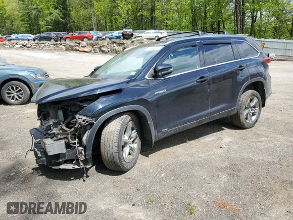 2019 Toyota Highlander Hybrid Limited with VIN 5TDDGRFH1KS053031, listed as a Copart auction lot 56865535 with 117,728 mi miles and Salvage title. Bid and sale history available at DreamBid. Image 1.