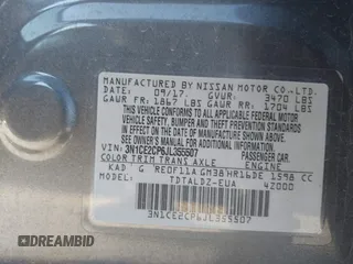 2018 Nissan Note SV with VIN 3N1CE2CP6JL355507, listed as a IAAI auction lot 41750082 with 52,798 mi miles and . Bid and sale history available at DreamBid. Image 9.