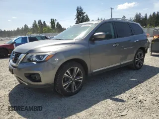 2020 Nissan Pathfinder Platinum with VIN 5N1DR2DM9LC588012, listed as a Copart auction lot 55823095 with 75,052 mi miles and Salvage title. Bid and sale history available at DreamBid. Image 1.