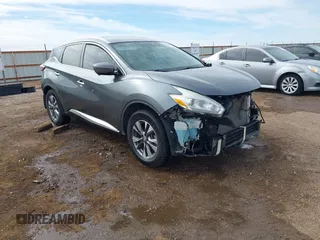 2016 Nissan Murano Platinum with VIN 5N1AZ2MG4GN104576, listed as a IAAI auction lot 41596443 with 87,253 mi miles. Bid and sale history available at carsss.com. Image 1.