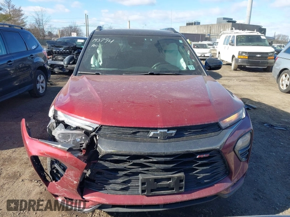 2022 Chevrolet TrailBlazer RS with VIN KL79MUSL6NB134627, listed as a IAAI auction lot 41338995 with 33,258 mi miles. Bid and sale history available at carsss.com. Image 13.
