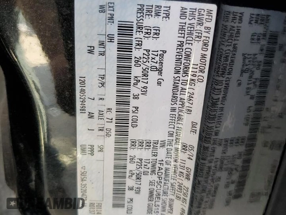 2014 Ford C-Max SEL with VIN 1FADP5CU6EL515105, listed as a Copart auction lot 72835204 with 98,092 mi miles and Salvage Title. Bid and sale history available at carsss.com. Image 12.
