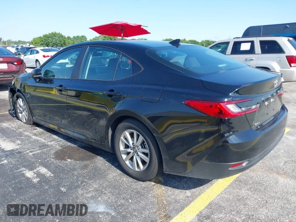 2025 Toyota Camry LE with VIN 4T1DAACK7SU518065, listed as a IAAI auction lot 41974635 with 17,279 mi miles and . Bid and sale history available at DreamBid. Image 3.