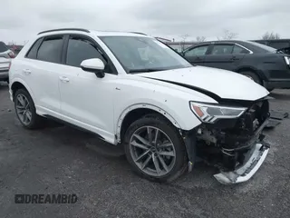 2021 Audi Q3 S line Premium Plus with VIN WA1EECF33M1132626, listed as a IAAI auction lot 41226740 with 0 mi miles. Bid and sale history available at carsss.com. Image 1.