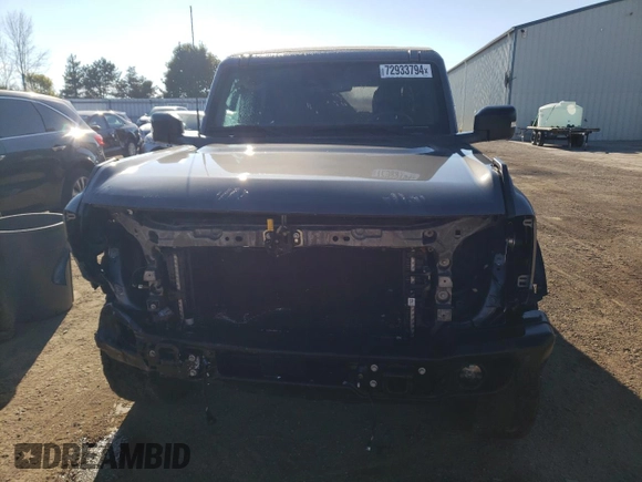 2022 Ford Bronco with VIN 1FMEE5DH1NLA78454, listed as a Copart auction lot 72933794 with 40,262 mi miles and Salvage Title. Bid and sale history available at DreamBid. Image 5.